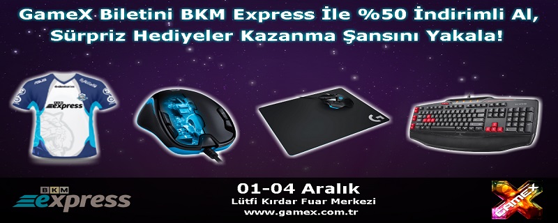 GameX 2016 Biletleri BKM Express İle %50 İndirimli!